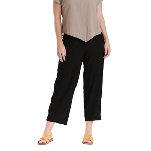 Oh my Gauze! Black Cloud Ankle Pants Sz 1 (S/M) Cut Out Detail Cotton Lagenlook